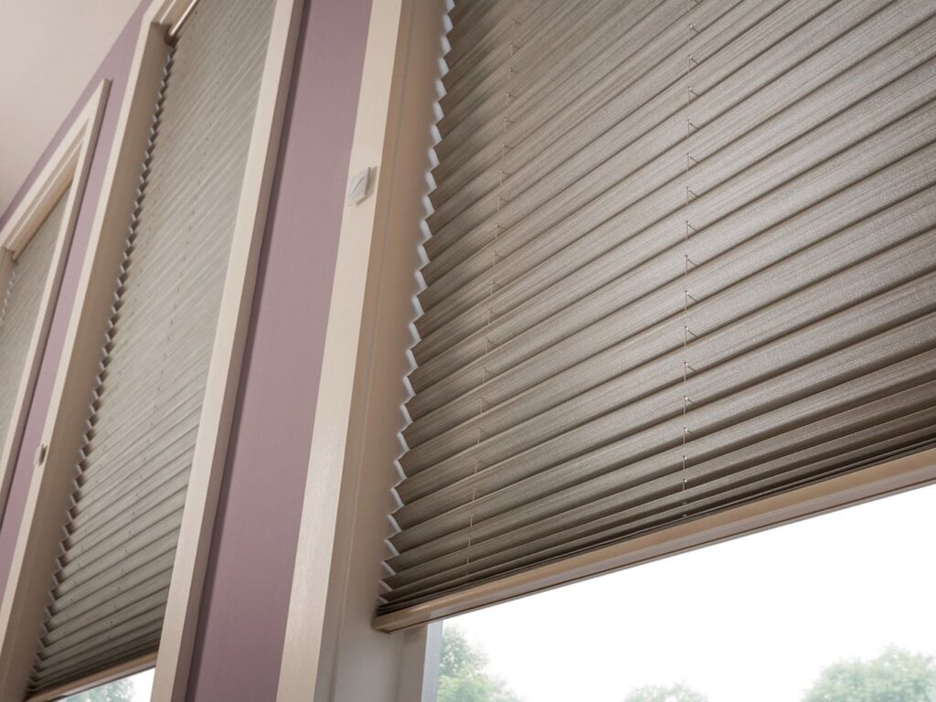 Pleated window shades example