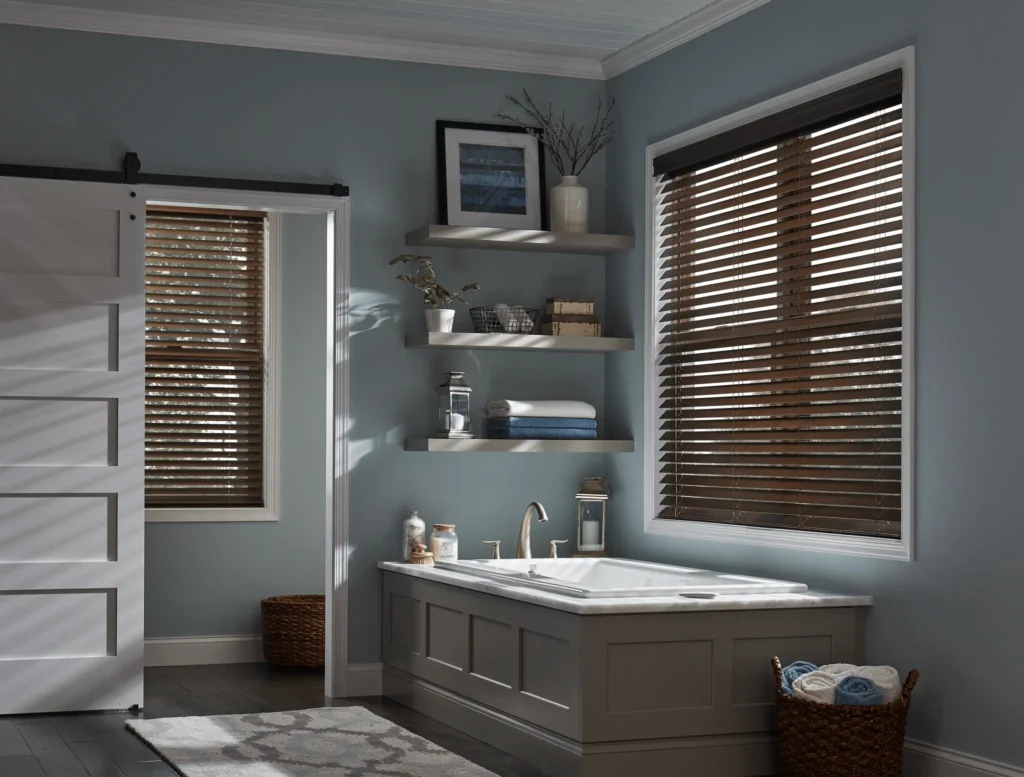 Wood Blinds Bathroom 1